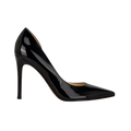 Black patent leather pointed toe stiletto heels