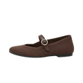 Brown single strap round toe flats