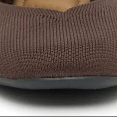 Brown single strap round toe flats