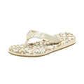 Multi colored pebble textured insole flip flops