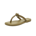 Olive green knotted strap flip flops