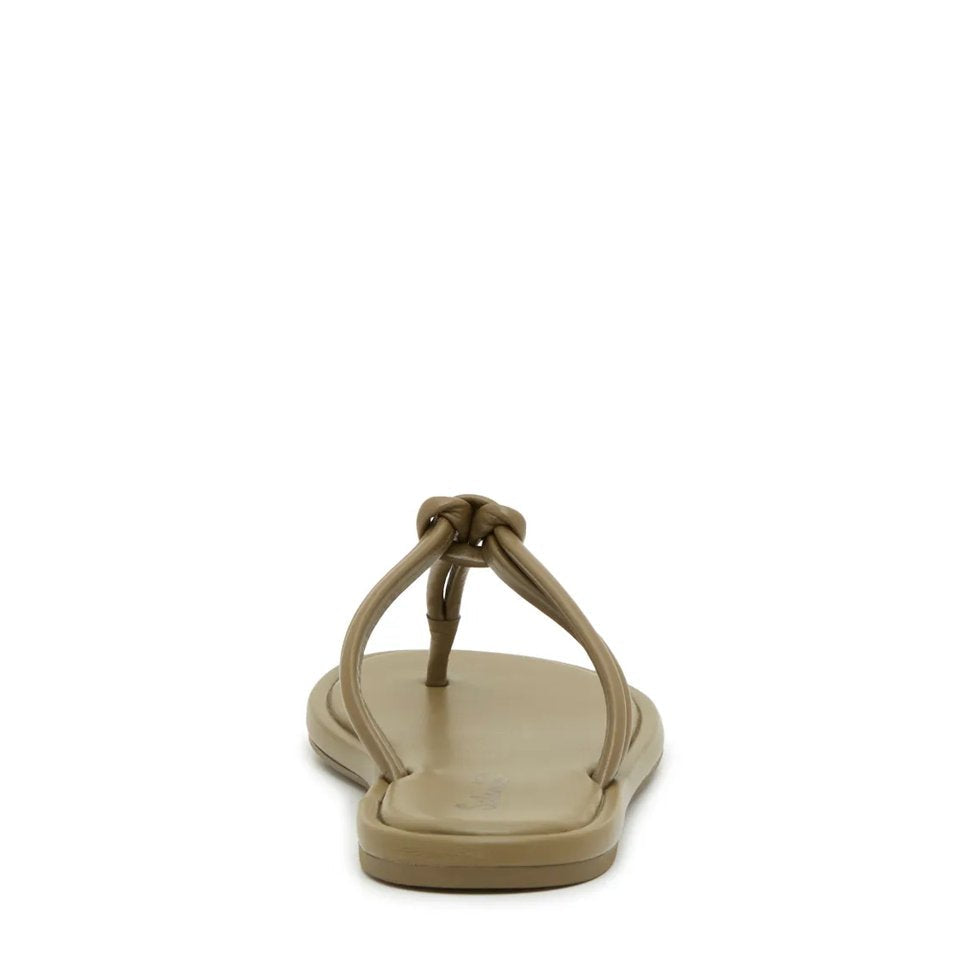 Olive green knotted strap flip flops
